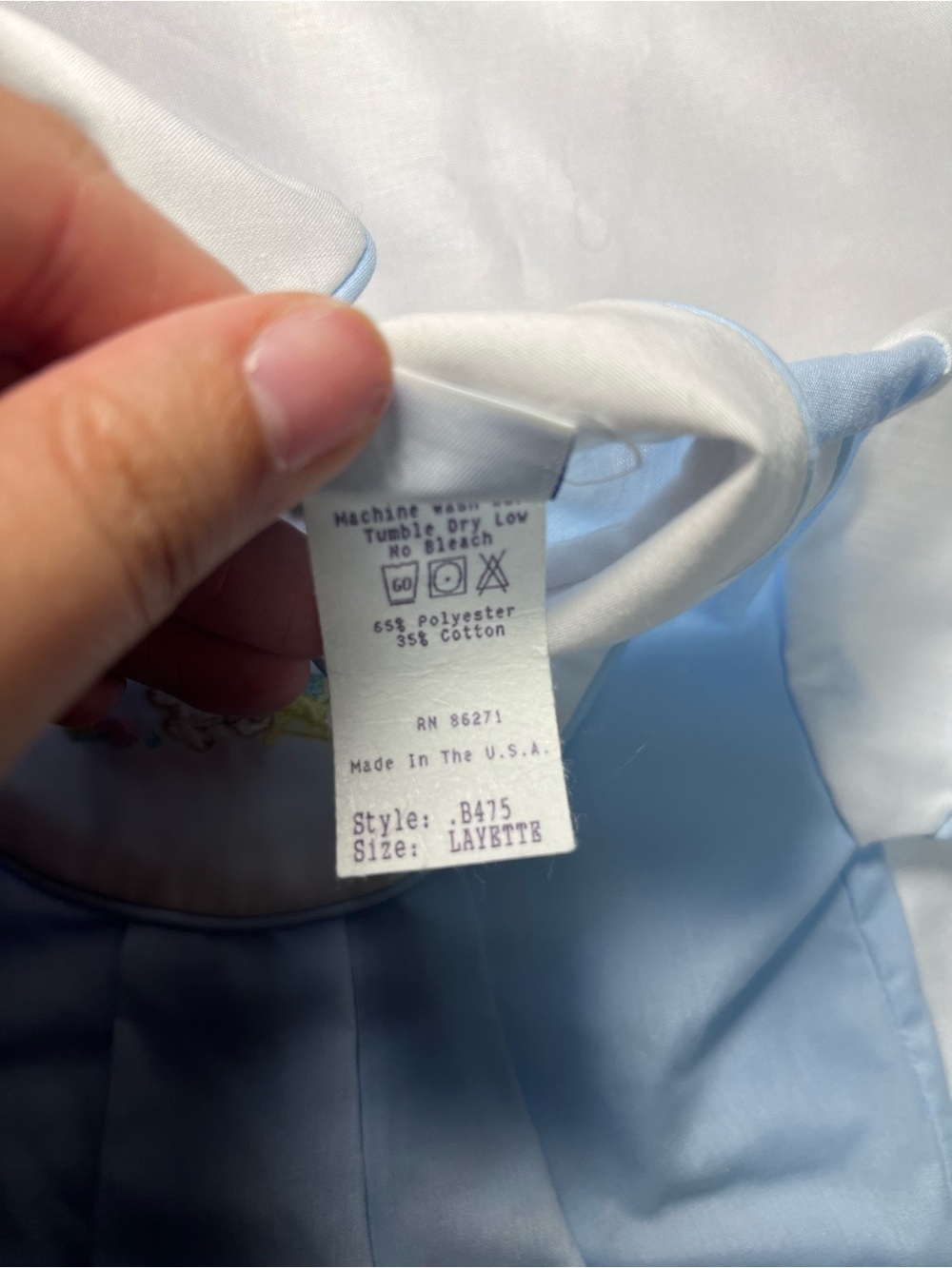 Vintage Bryan Baby One Piece 0-3 Months Blue Rabbit Baby Romper Embroidered - Picture 3 of 6
